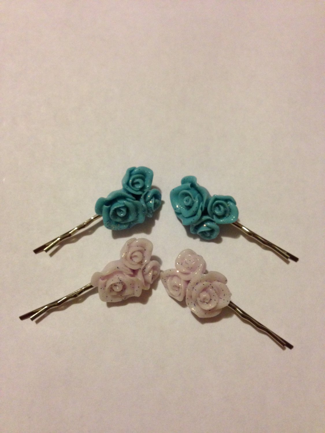 Resin Flower Hair Clips