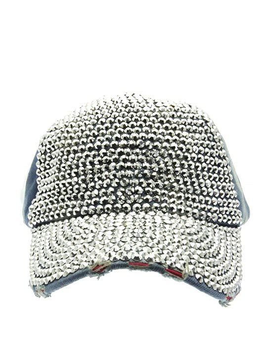 SWRUBNLH2272RDBLU - BLUE LUCITE STONE BUCKLE HAT AND CAP
