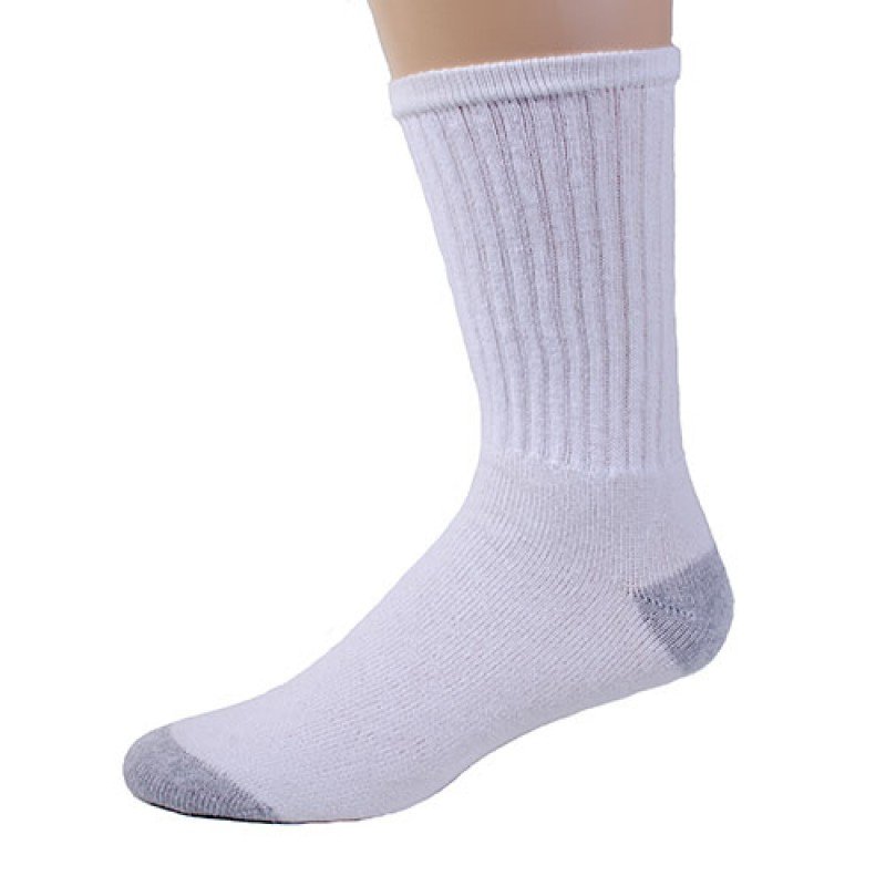 SIZE 10-13 1 DOZEN AMERICAN MADE BRAND MEN'S GRAY HEEL AND TOE CREW SOCK SWALSKC10GHT