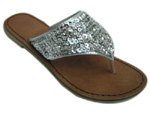 Silver Beaded Sandals