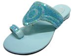 Blue Beaded Sandals