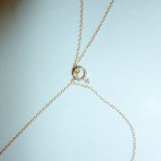 14K Gold Fill Body Chain Necklace with Genuine Diamond Love Symbol Charm for Women by Eluxe Jewelry