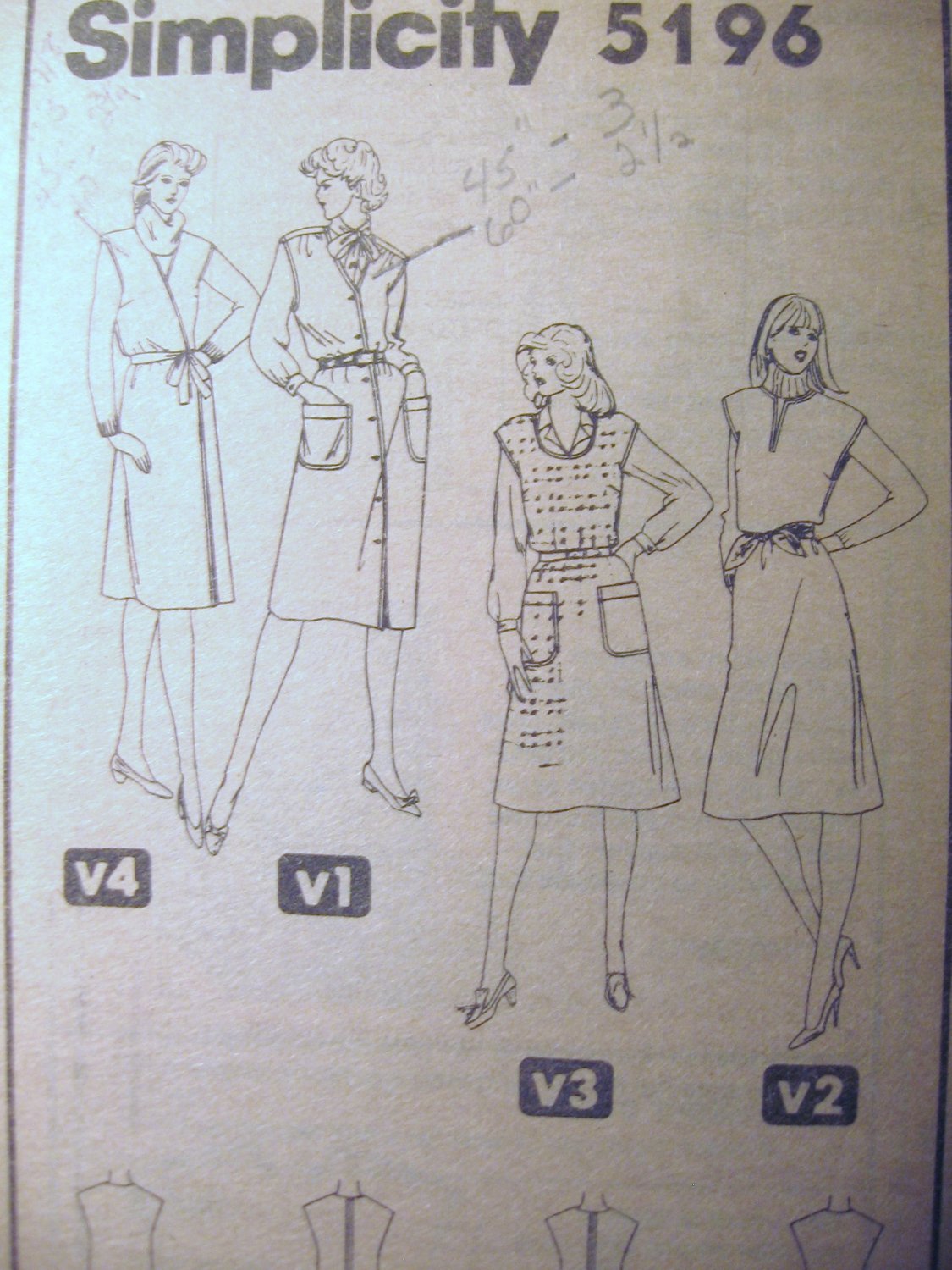 Simplicity Misses’ Set of Jumpers Sewing Pattern Size 18 uncut no 5196
