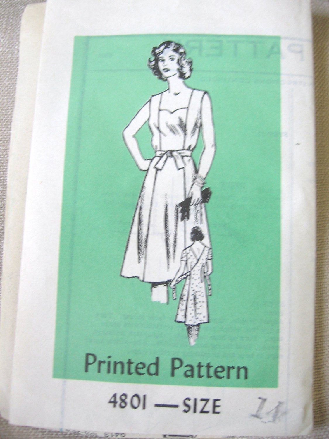 Vintage Mail Order 4801 Back Wrap Dress Sewing Pattern uncut size 14