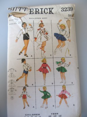 1970's Uncut Butterick Pattern #4936-CHEERLEADER-MAJORETTE-SKATING