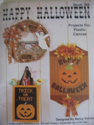 Happy Halloween Projects for Plastic Canvas Tissue Cover Wreath Tote Bag