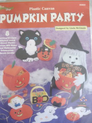 Plastic Canvas Pumpkin Party Halloween Decorations Candy Bowls