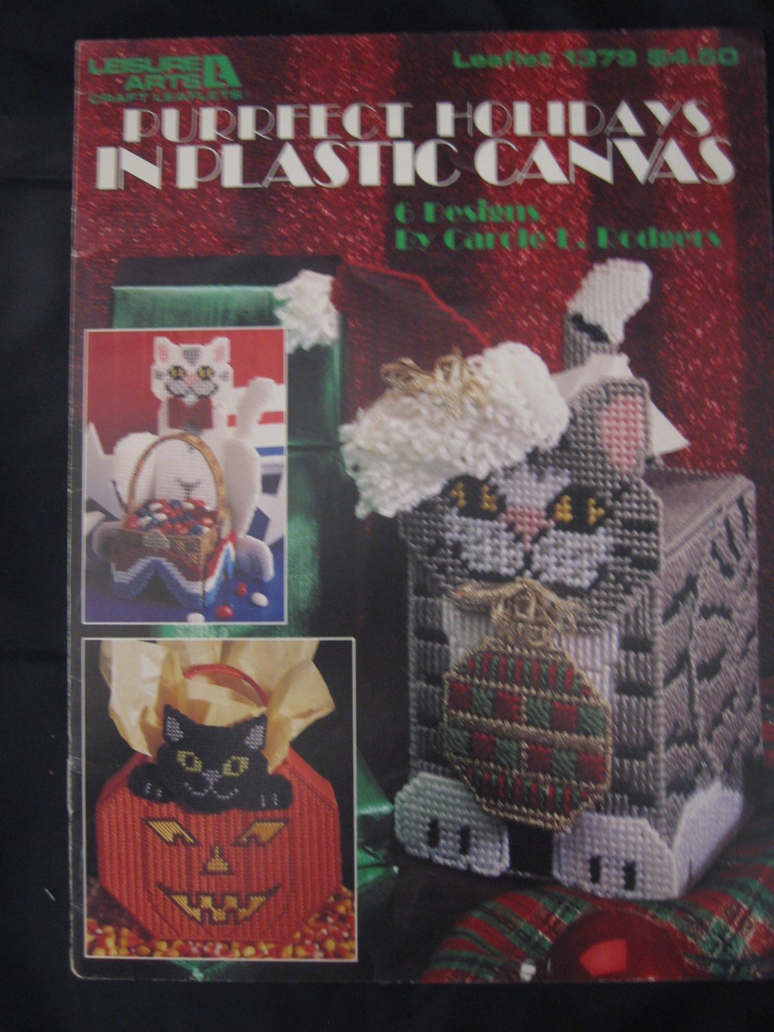 Purrfect Holidays in Plastic Canvas 6 Holiday Cat Designs Tissue Cover Baskets