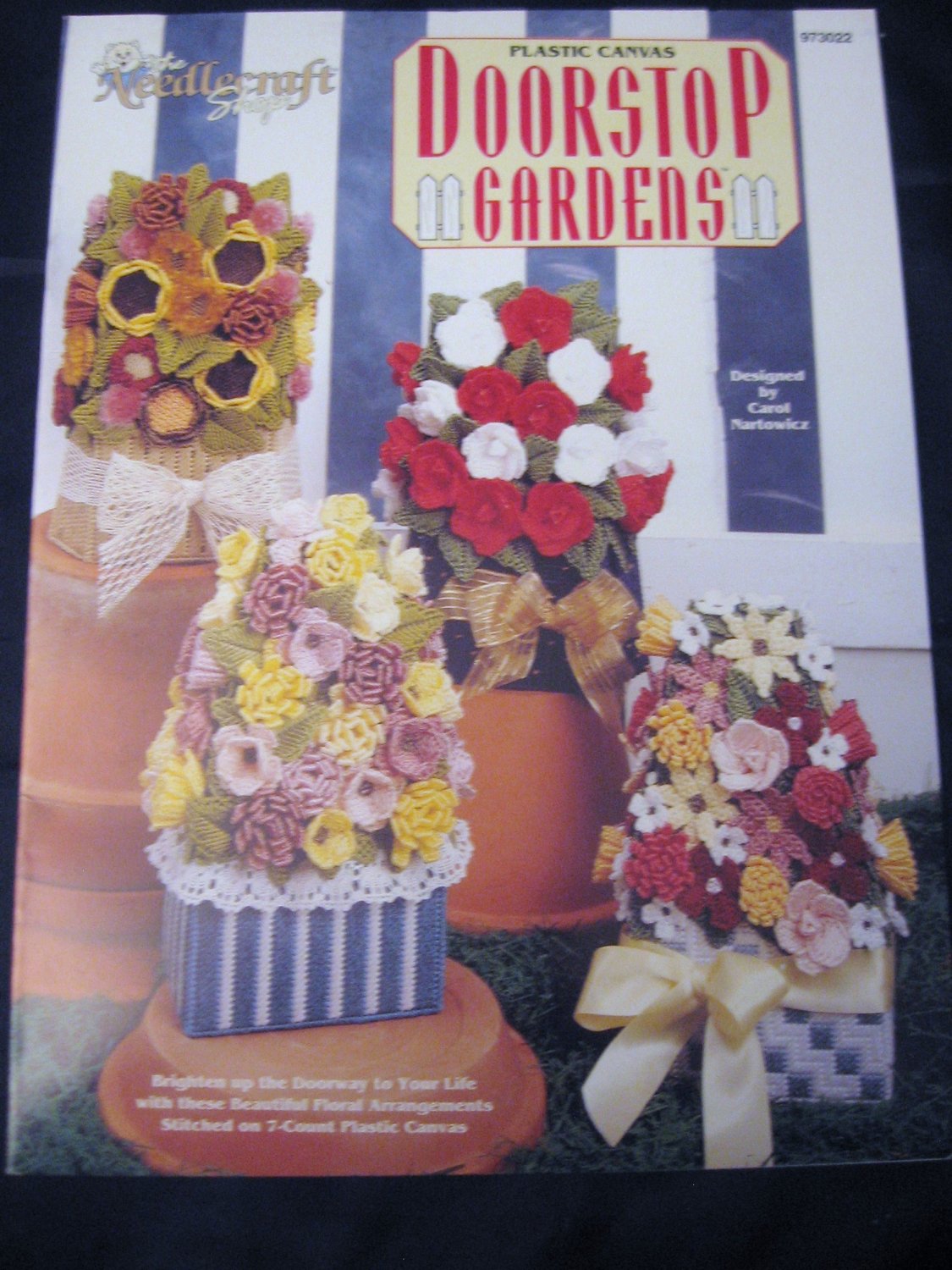 Plastic Canvas Doorstop Gardens 4 Floral Arrangements