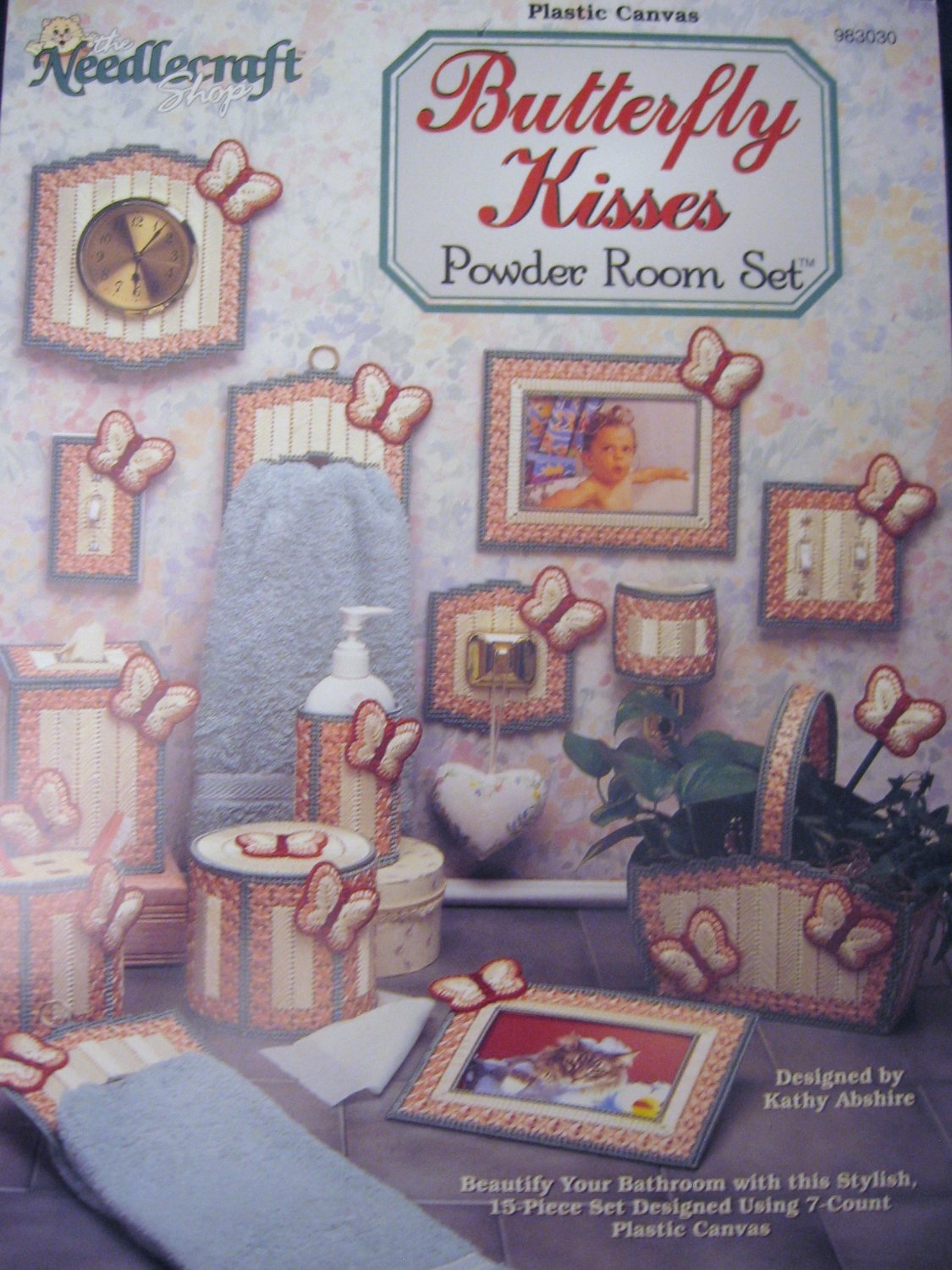 Plastic Canvas Butterfly Kisses Powder Room Set 15 Piece Set Patterns
