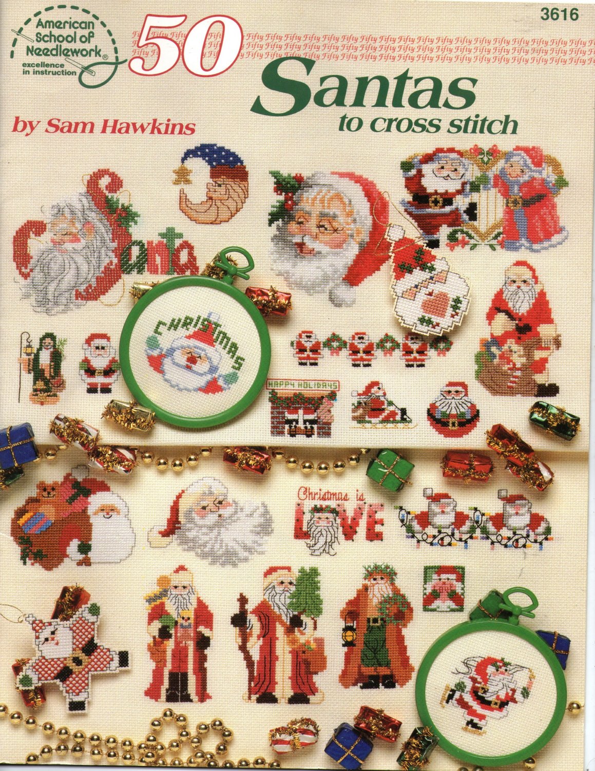 50 Santas to Cross Stitch by Sam Hawkins