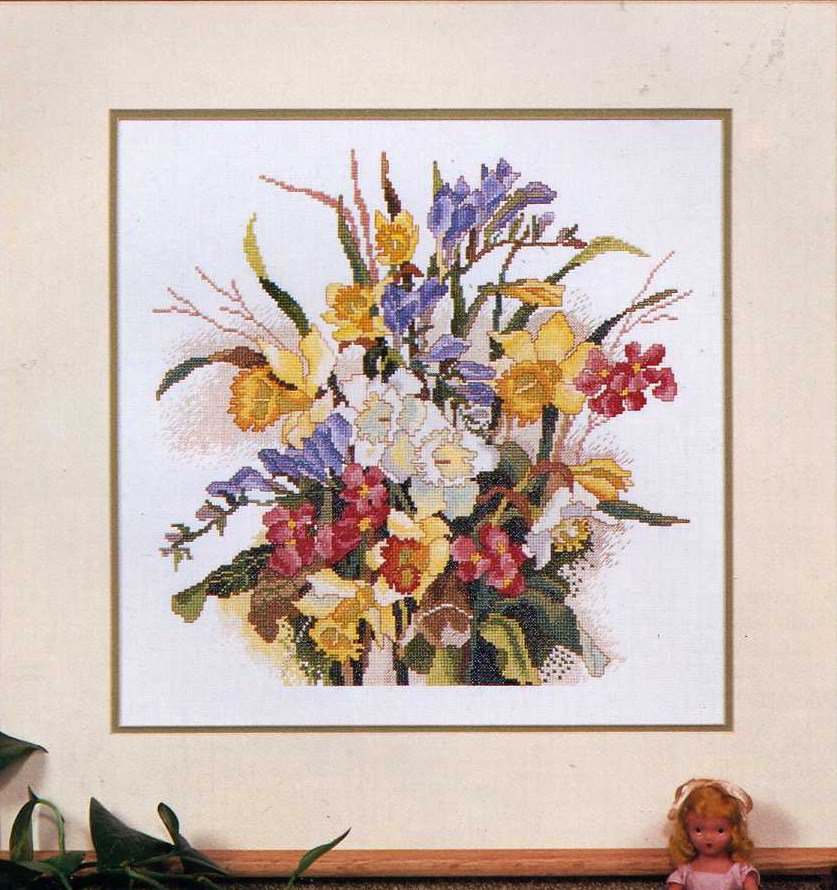 Spring Cross Stitch Pattern by Ginger and Spice Flower Bouquet