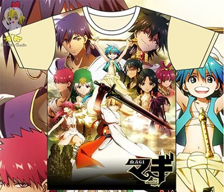GAME T-SHIRT MANGA ANIME T-SHIRT TEES MAGI THE LABYRINTH OF MAGIC S M L XL 2XL