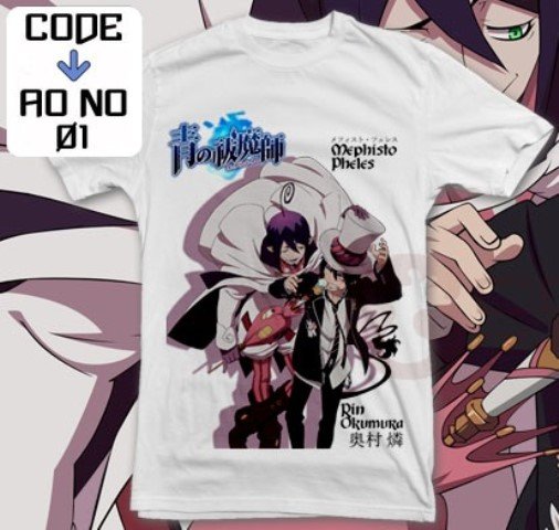 ANIME MANGA T-SHIRT TEES RIN OKUMURA MEPHISTO AO NO EXORCIST S M L XL 2XL