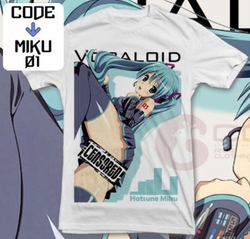 ANIME MANGA T-SHIRT TEES HATSUNE MIKU VOCALOID S M L XL 2XL