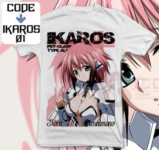 ANIME MANGA T-SHIRT TEES IKAROS SORA NO OTOSHIMONO S M L XL 2XL