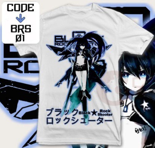 ANIME MANGA T-SHIRT TEES BLACK ROCK SHOOTER 2035 THE GAME S M L XL 2XL