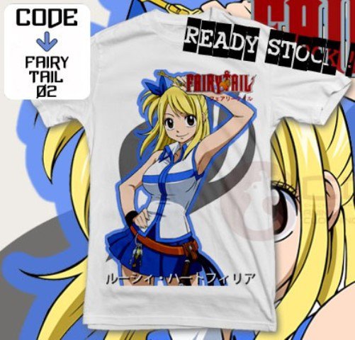 ANIME MANGA T-SHIRT TEES LUCY HEARTFILIA FAIRY TAIL S M L XL 2XL