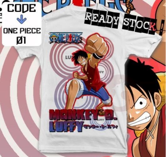 ANIME MANGA T-SHIRT MONKEY D LUFFY ONE PIECE S M L XL 2XL