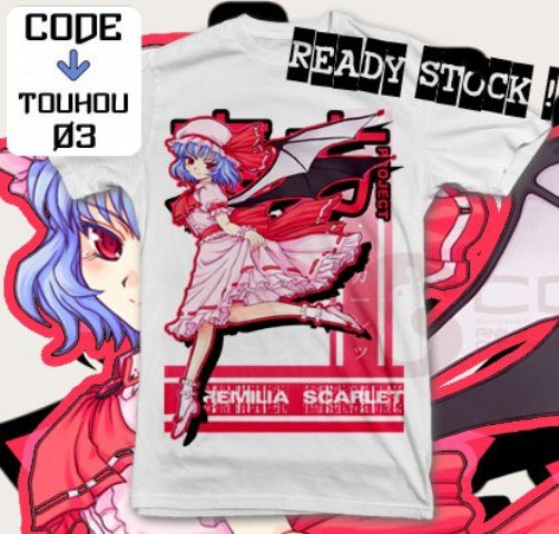 ANIME MANGA T-SHIRT TEES REMILIA SCARLET TOUHOU PROJECT S M L XL 2XL