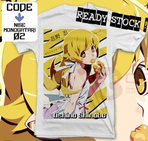 ANIME MANGA T-SHIRT TEES SHINOBU OSHINO NISEMONOGATARI S M L XL 2XL