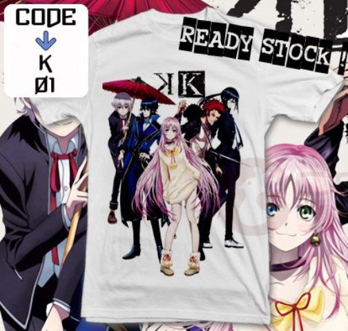ANIME MANGA T-SHIRT TEES K PROJECT S M L XL 2XL
