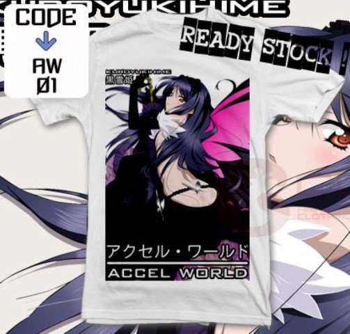 ANIME MANGA T-SHIRT TEES KUROYUKIHIME ACCEL WORLD S M L XL 2XL