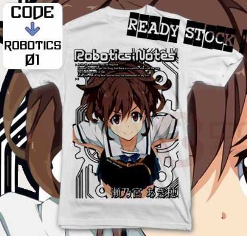 ANIME MANGA T-SHIRT TEES AKIHO SENOMIYA ROBOTICS NOTES S M L XL 2XL