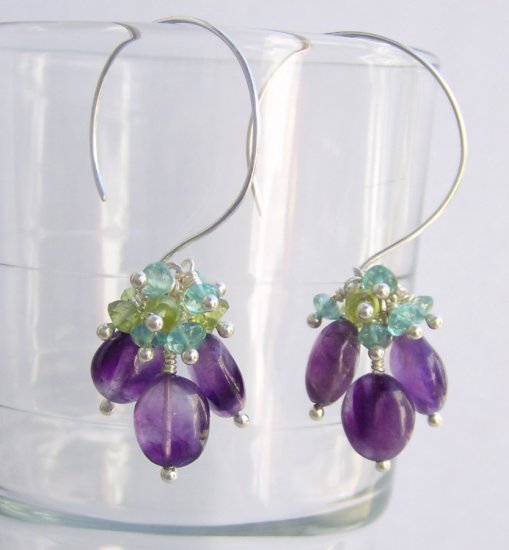 Amethyst Cluster Earrings