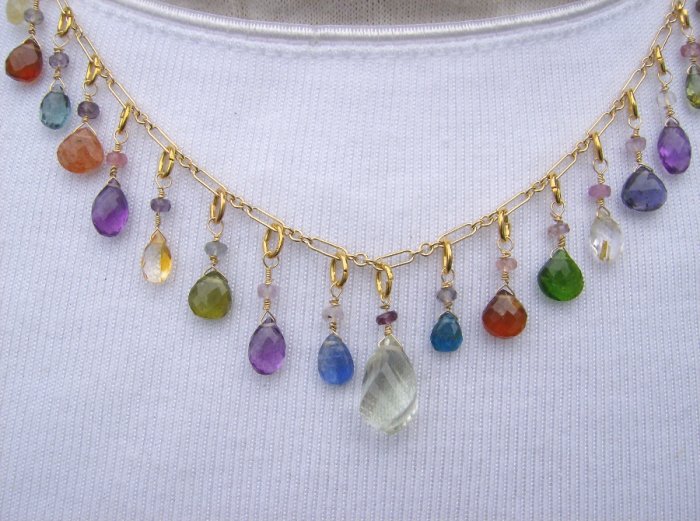 Green Amethyst Multi Gem Necklace