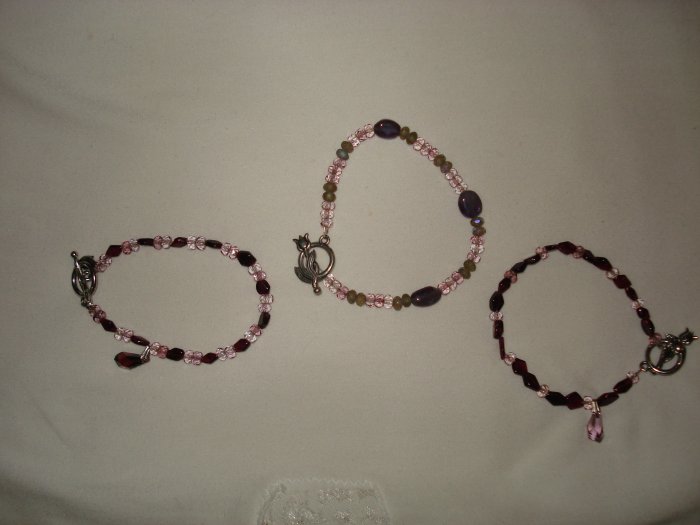 Three Bracelets - Pinks