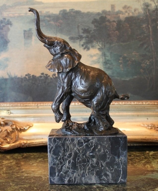 Wildlife Baby Elephant Bronze Sculpture