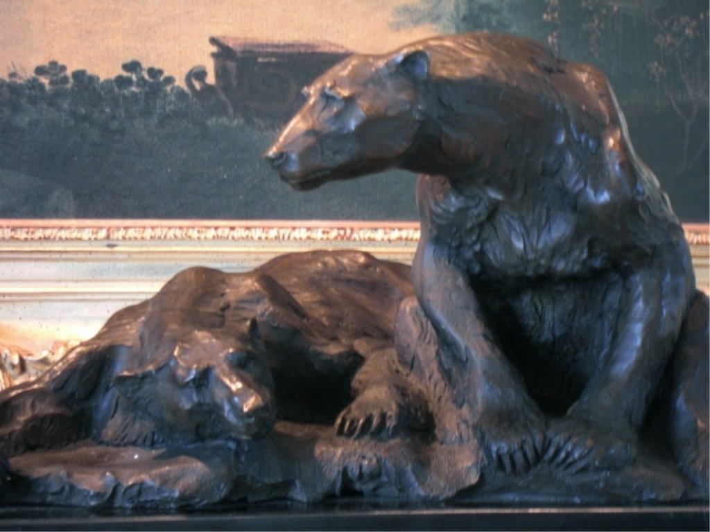 Large Arctic Pair of Polar Bears Bronze Sculpture