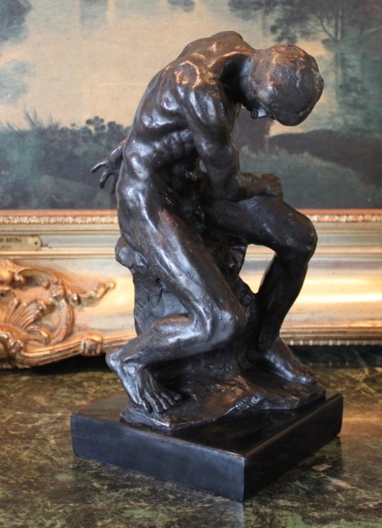 Muscular Nude Male Bronze Sculpture