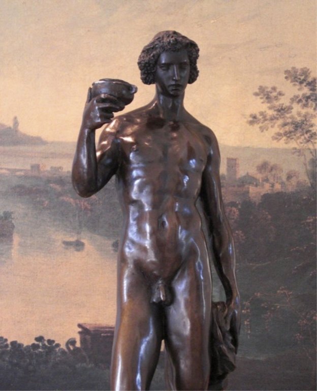 Nude Dionysus Greek God of Wine Bronze Sculpture