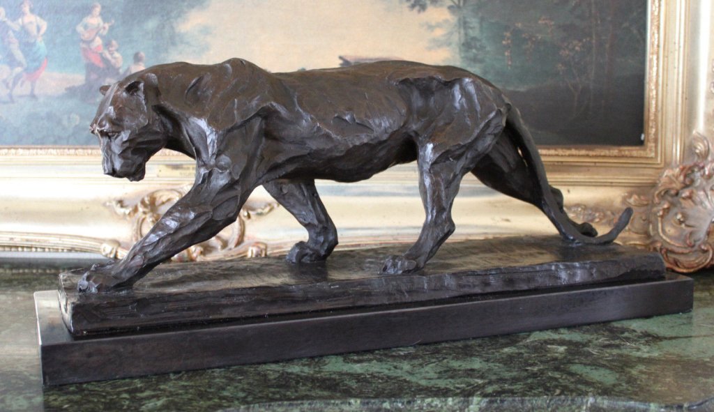 Large Jaguar Bronze Sculpture