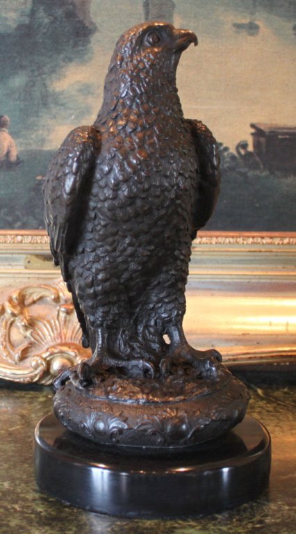 Wildlife Falcon Bird of Prey Bronze Sculpture