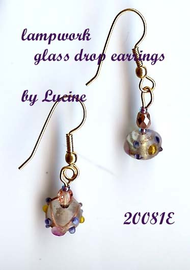 Lampwork Glass Earrings (#20081e)