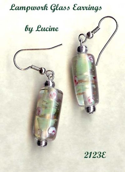 Romantic Lampwork Glass Earrings By Lucine (#2123e)