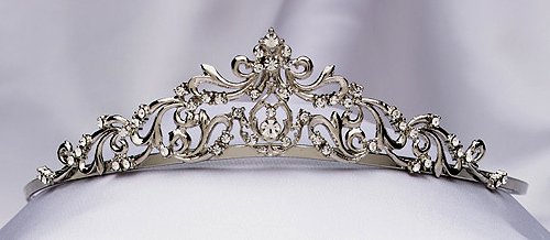 Antique Silver Rhinestone Tiara