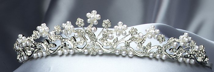 Silver / White Rhinestone Tiara