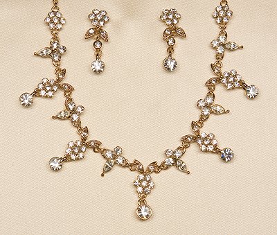 Gold or Silver Necklace and Earrings Set (style # 930)