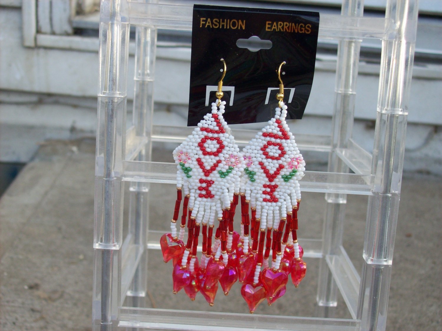 Handmade Love Earrings W/Gold Ear Hooks