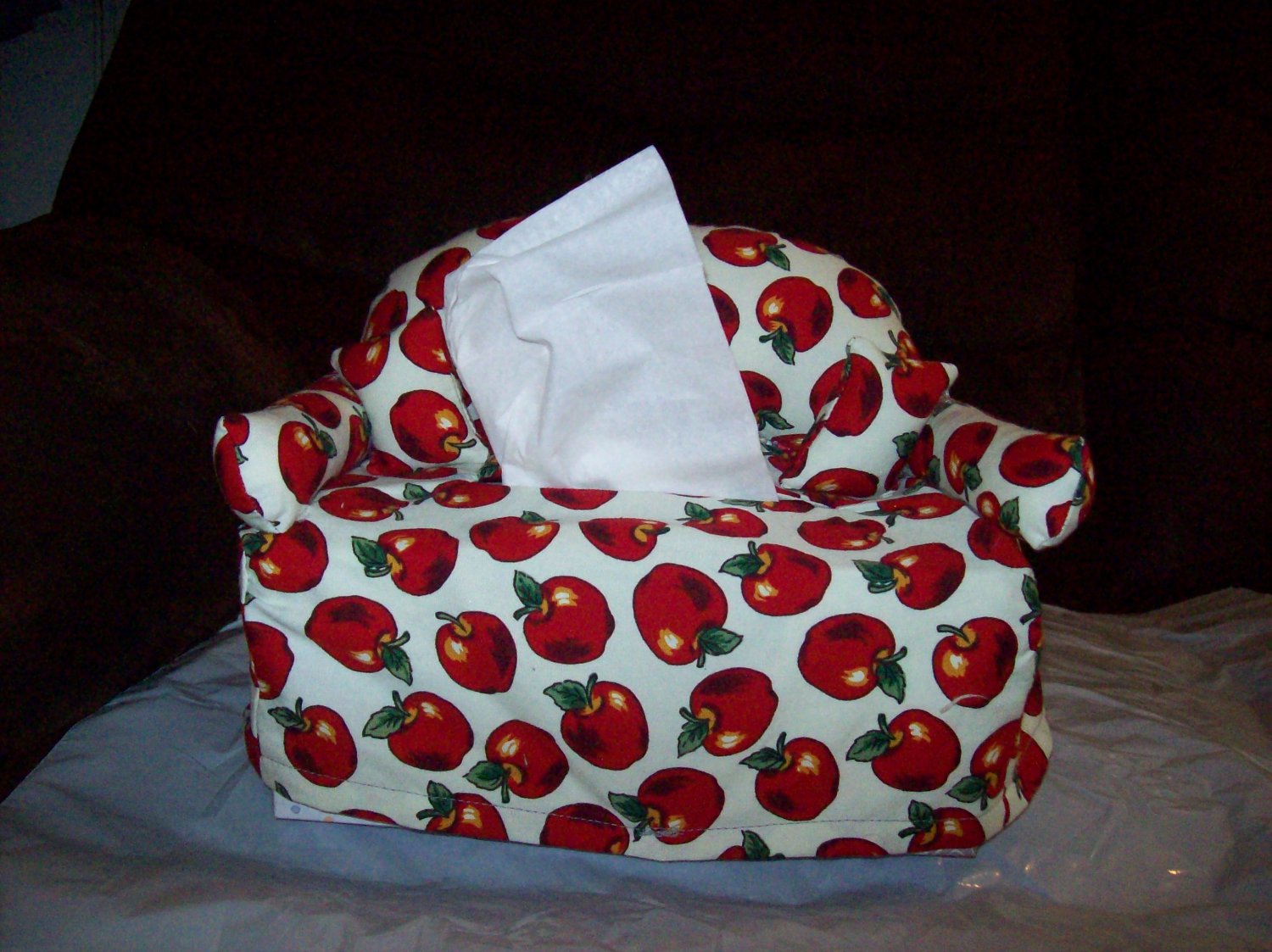 Handmade Red Apple Couch Tissue Box Cover
