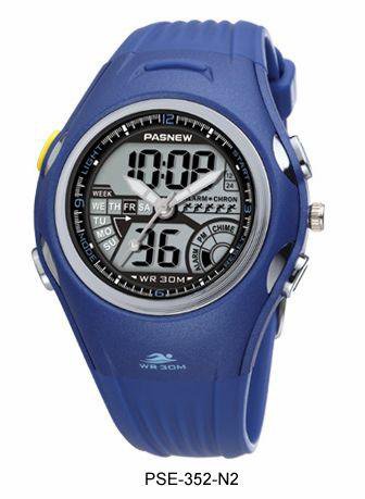 PASNEW Water-proof Boy and Girl Sport Watch Double Movement PSE-352