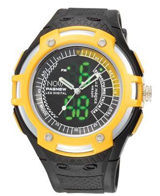HighQuality PASNEW LED+Pointer Water-proof Dual Time Boys Girls Sport Watch--N4