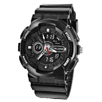 Unisex AK1383 Round Dial AL35 TPU Rubber Strap Waterproof Diving Watch Red New
