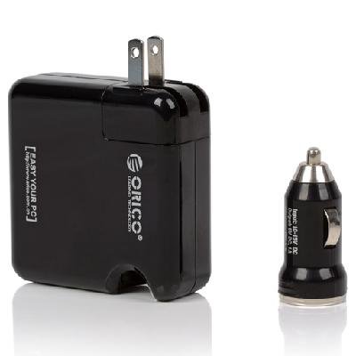 ORICO HCU-2A dual Port 5V1A/2.1A USB Car Charger and Wall Charger All in One travel Charger
