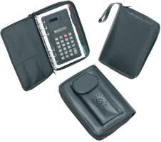Leather Organizer with Cell Phone Pouch Incl. Ball Point pen- caculator Plus