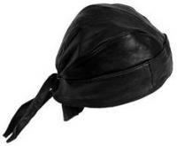 Black Leather Skull Cap biker Bandana cap Attractive WOW